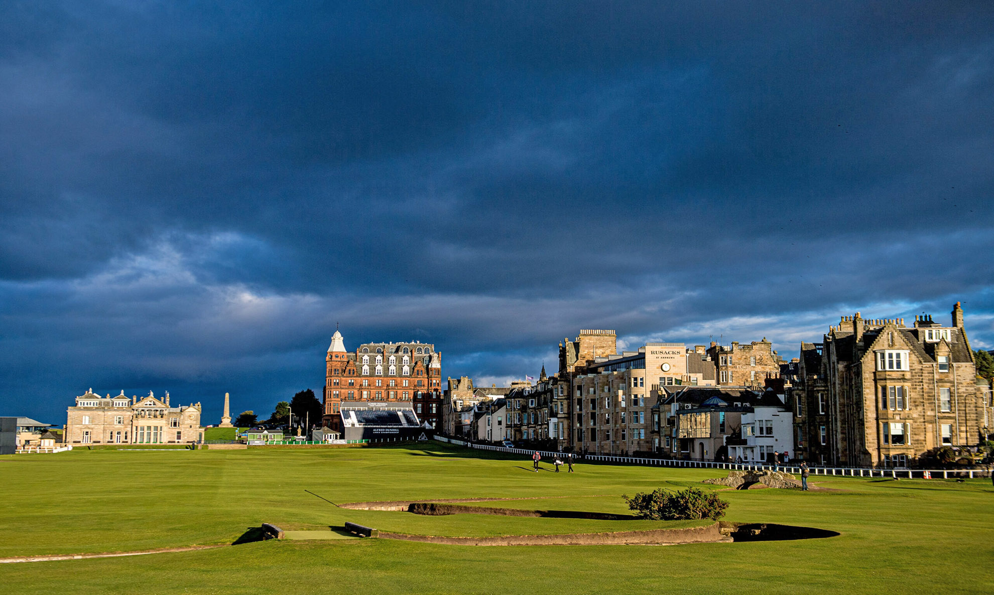 Alfred Dunhill Links Championship Press Conference ST ANDREWS, SCOTLAND - SEPTMEBER 27: A general view of St Andrew's Old Course during a press conference ahead of the Alfred Dunhill Links Championship at the Old Course, on September 27, 2022, in St Andrews, Scotland. (Photo by Ross Parker/SNS Group via Getty Images)